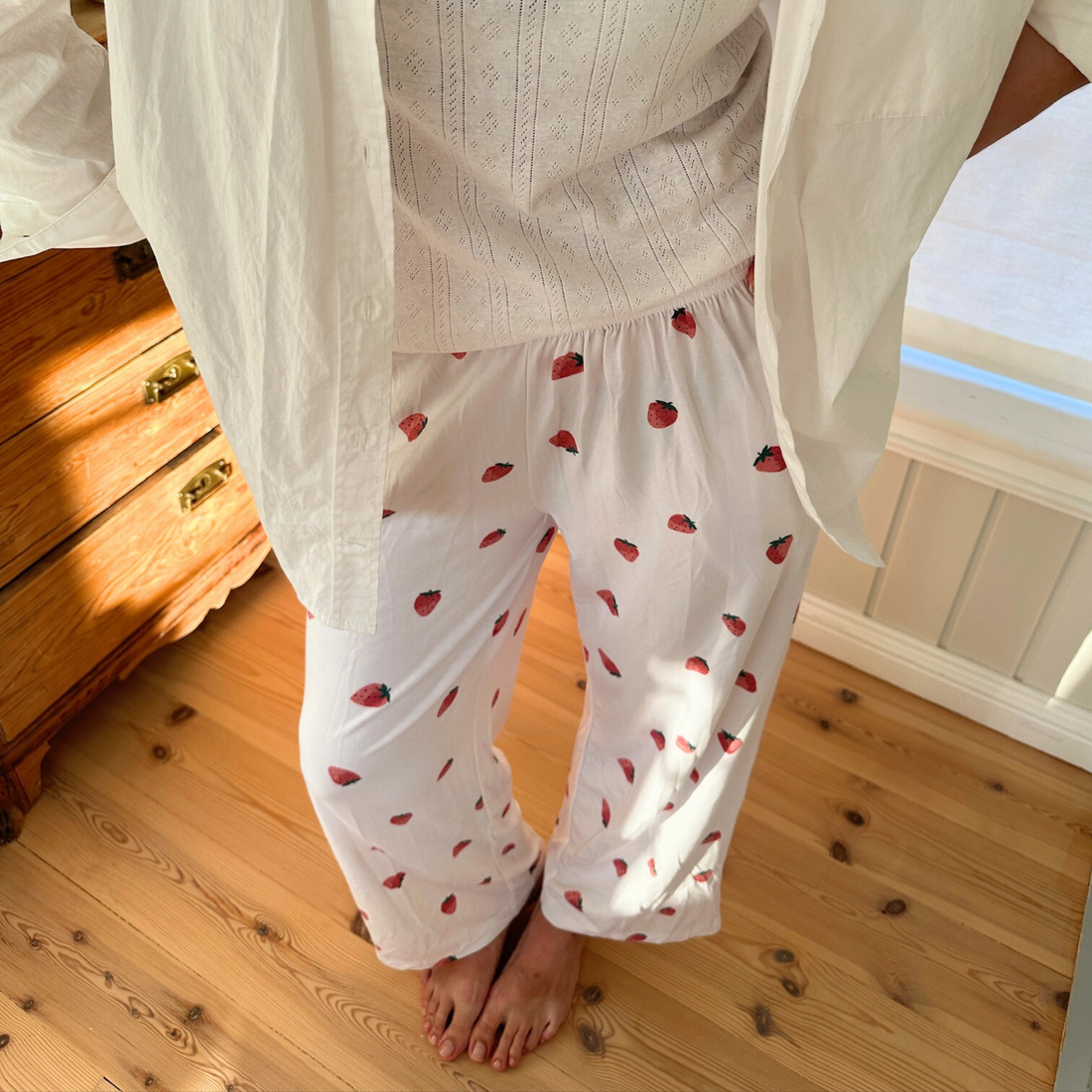 Strawberry pyjamas bukse - hvit