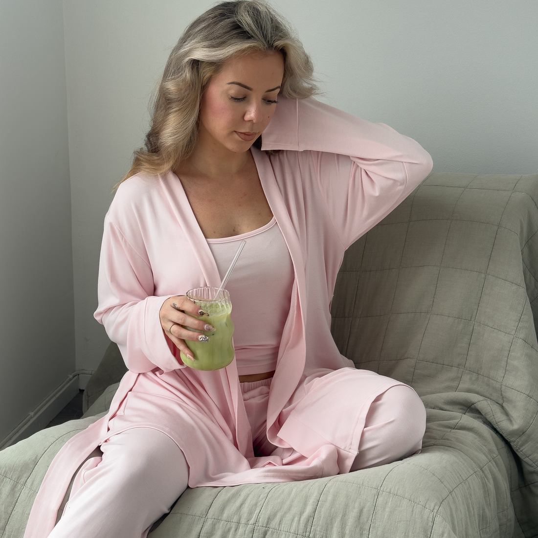 Slow Morning Lounge Robe - Soft Pink