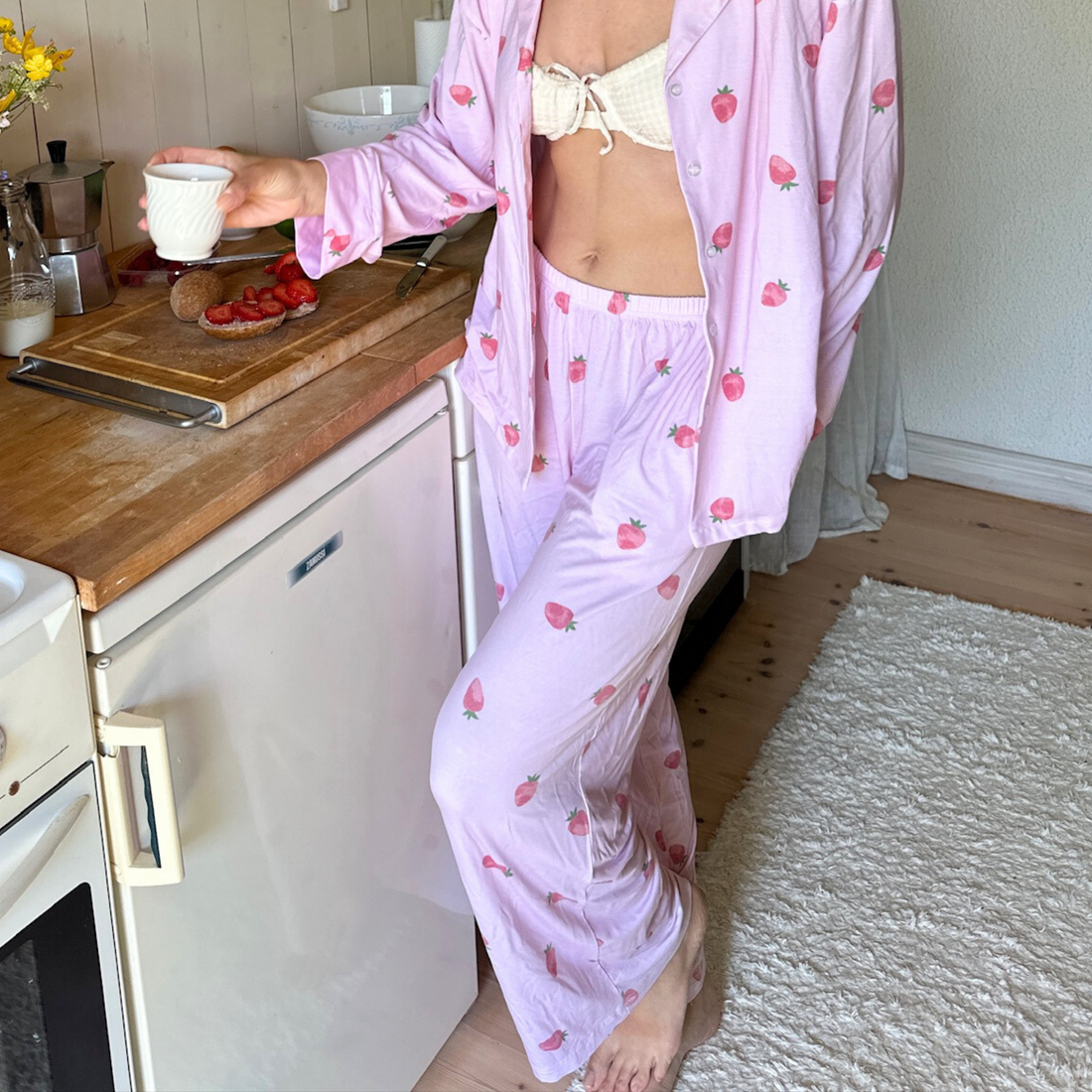 Strawberry pyjamas bukse - rosa