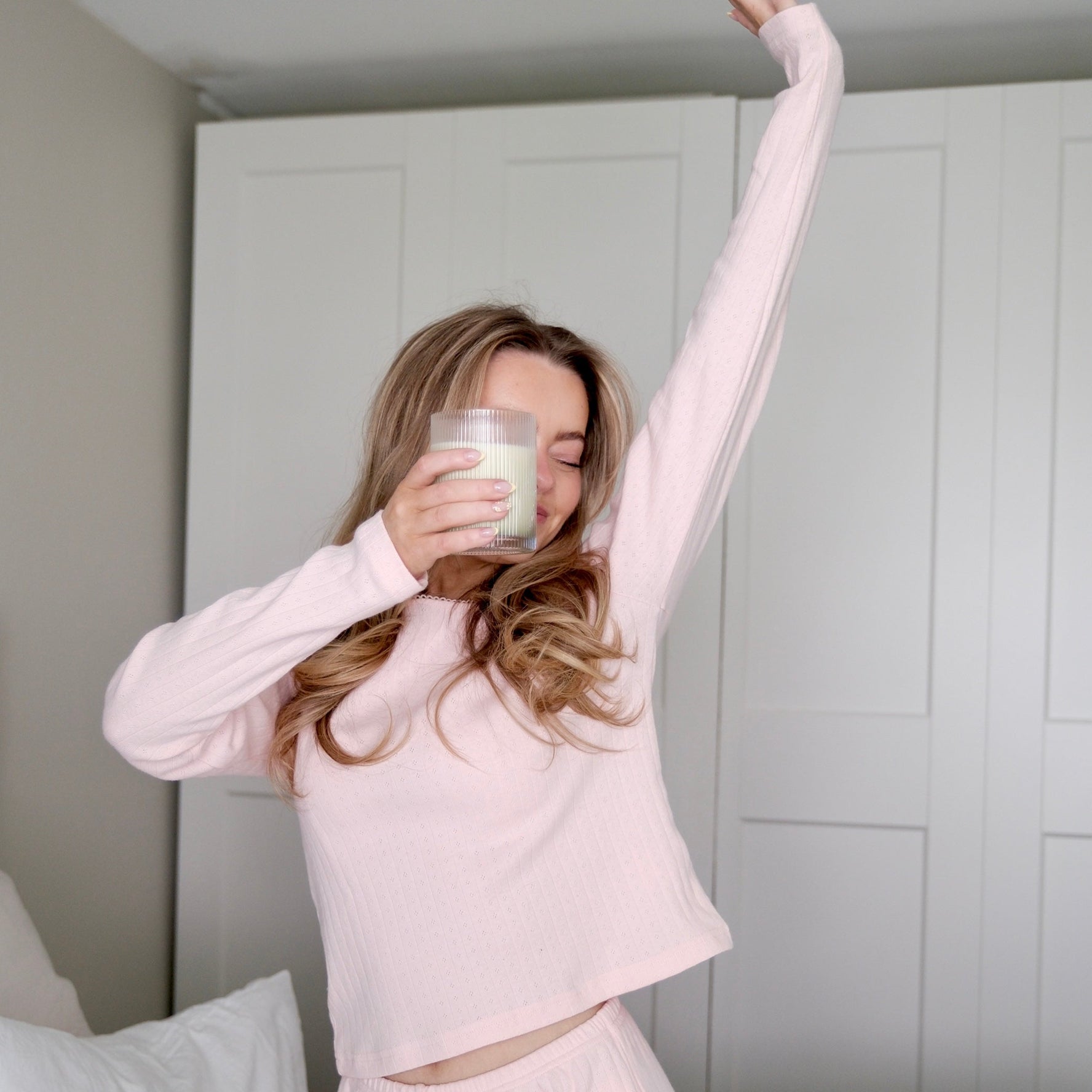 Pillowtalk pointelle pyjamas longsleeve - blush pink