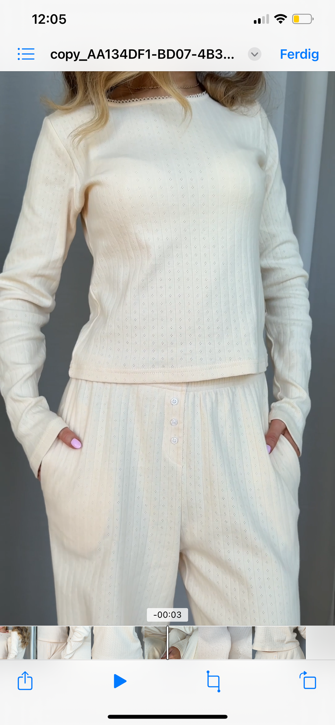 Pillowtalk pointelle pyjamas bukse - butter