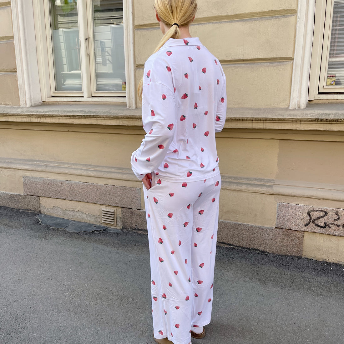 Strawberry pyjamas bukse - hvit