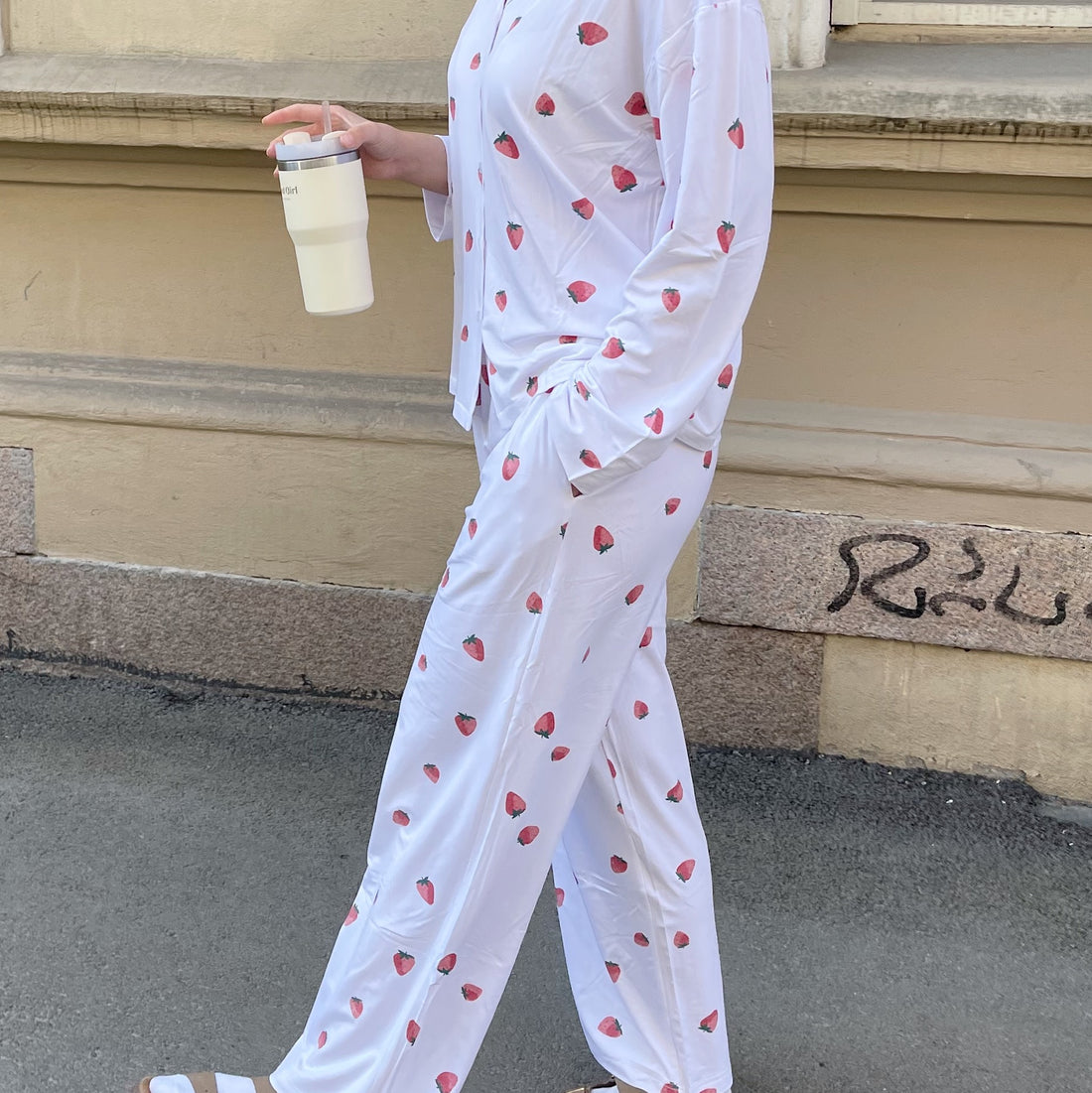 Strawberry pyjamas bukse - hvit