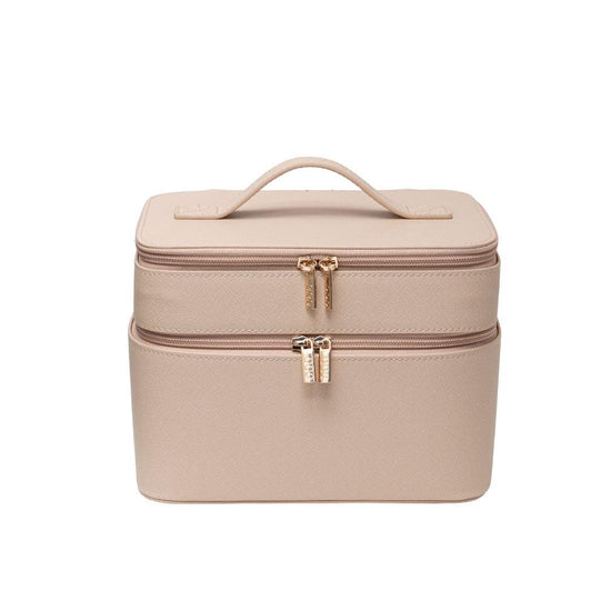 Double Trouble Makeup Bag - Beige - Good Girl Collective