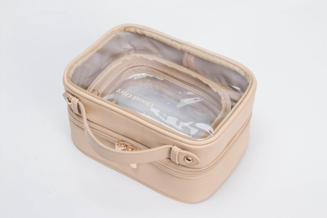 Good Girl Makeup Bag - Beige - Good Girl Collective