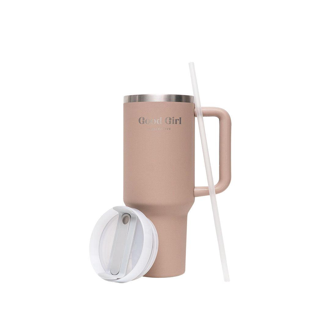 Beige tumbler forfra uten lokk